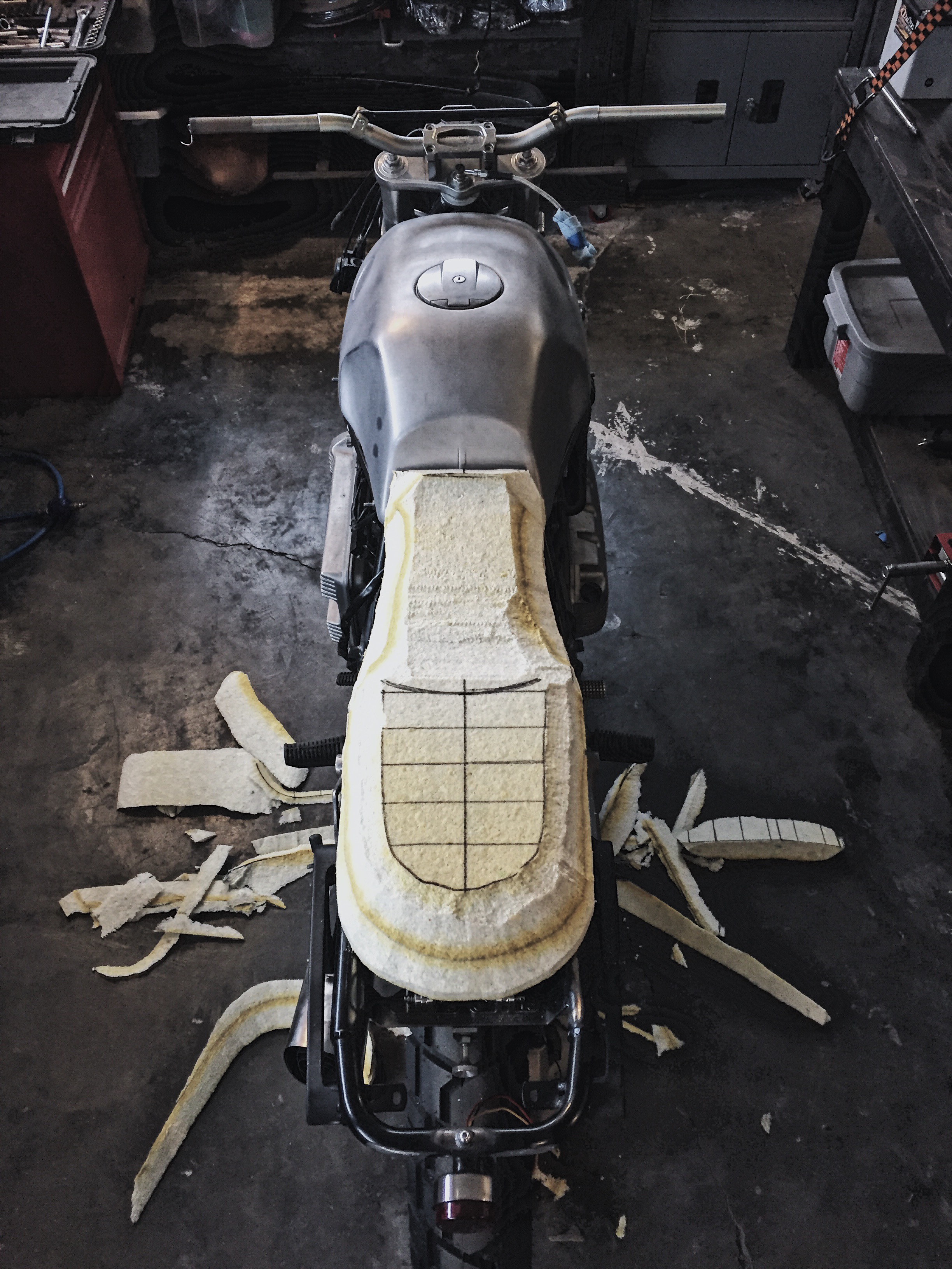K100 Seat Foam Shaping Moto Mucci